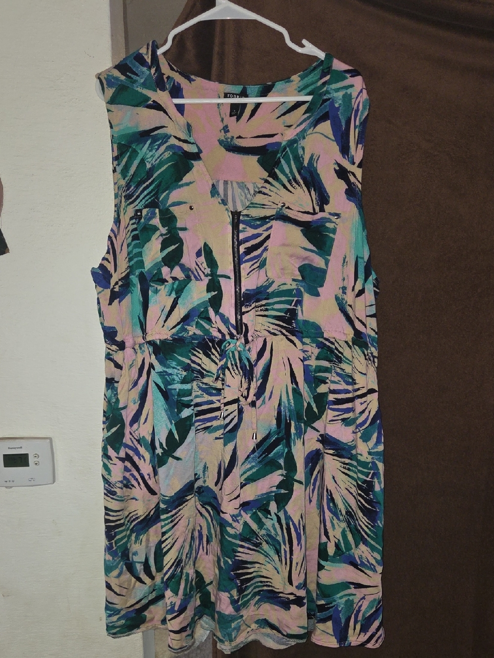 Torrid Pink and Teal Floral Print Dress 4x